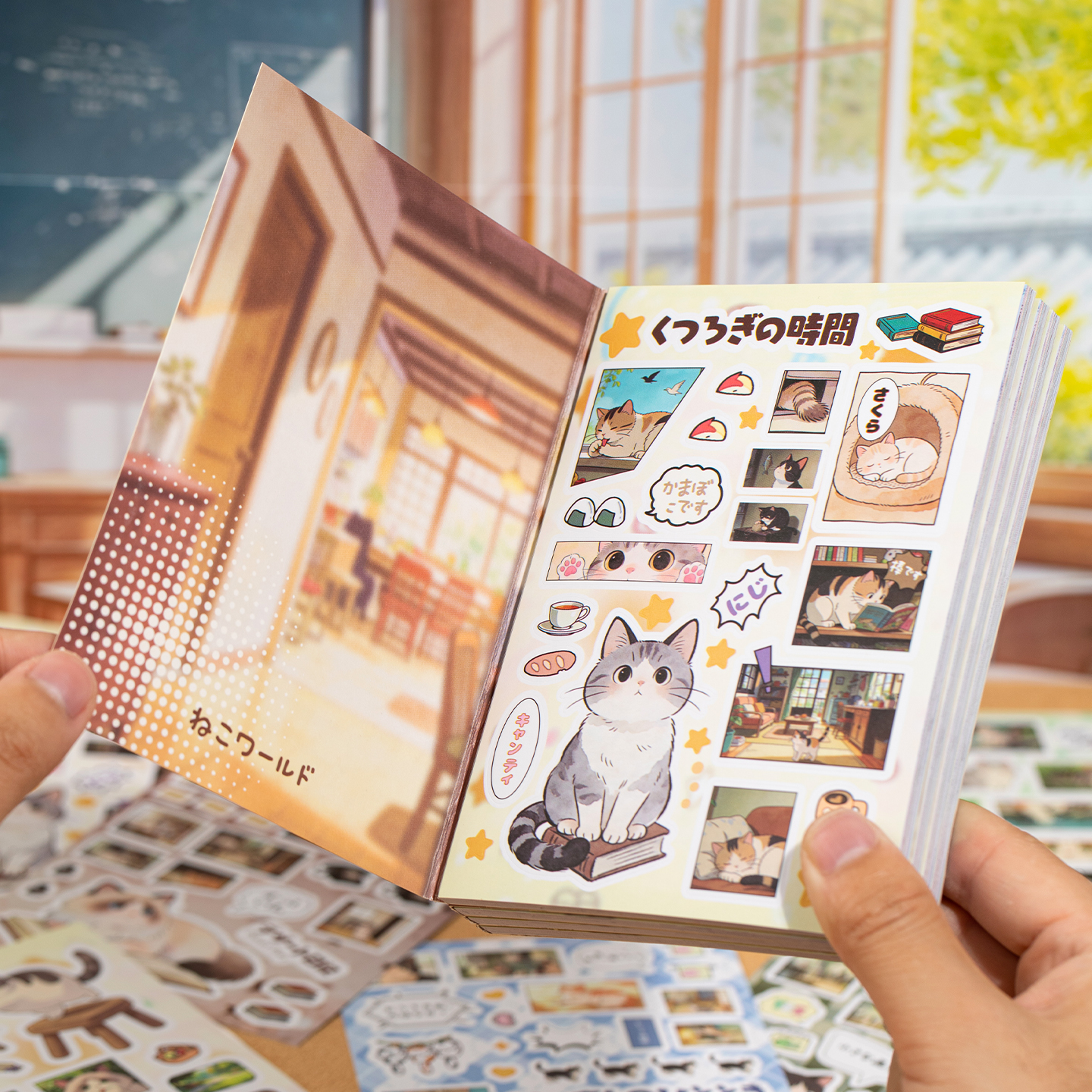 Japanese Daily Lifestyle - Japanese Wabi-Sabi Daily Cat Sticker Book,