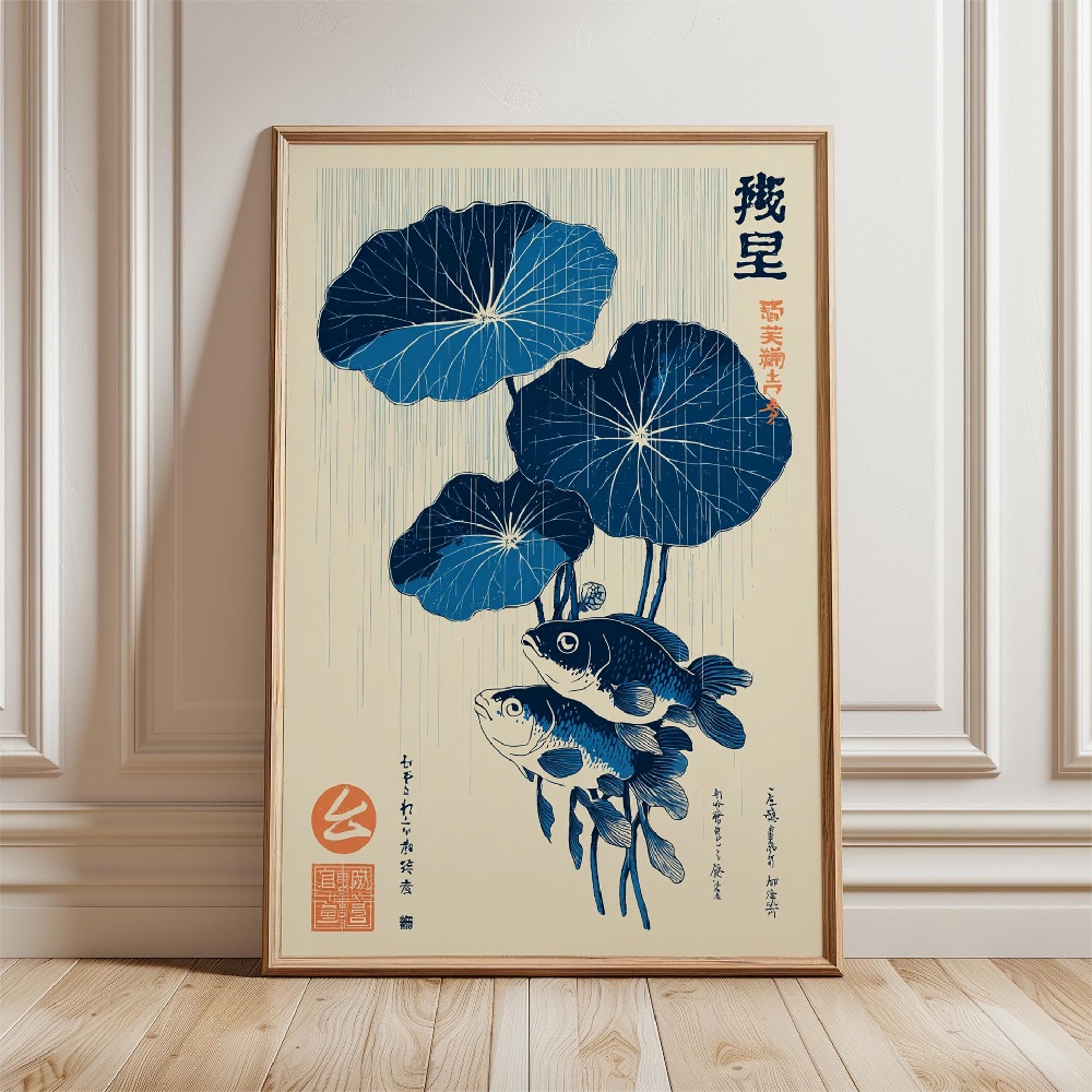 Gold Fish Poster Japanese Koi  – Japanese Zen Lifestyle recenzja i cena