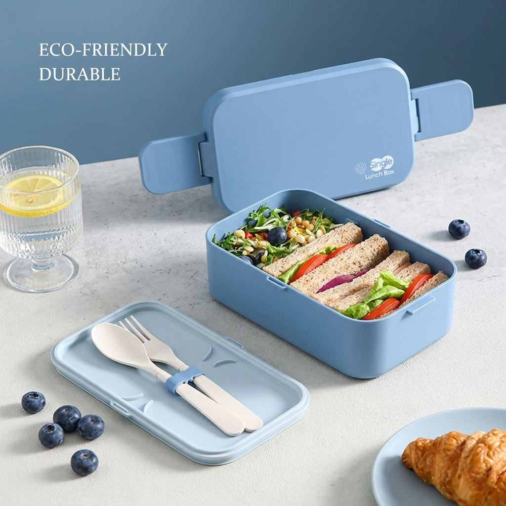 Picnic Lunch Box Bamboo Fiber  – Bento Box Two Tier recenzja i cena