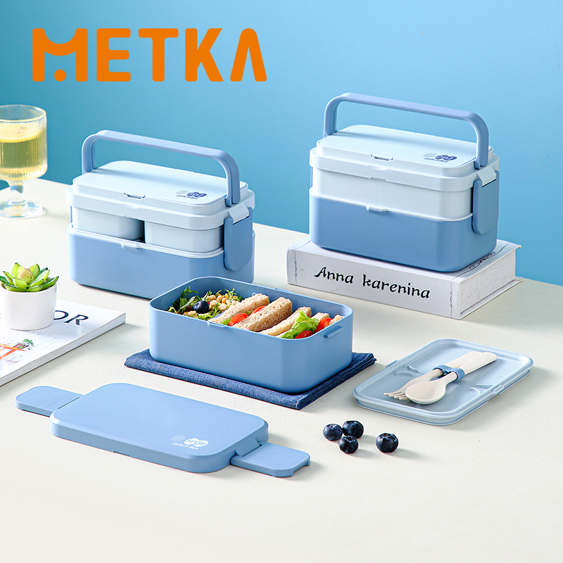 Picnic Lunch Box Bamboo Fiber  – Bento Box Two Tier recenzja i cena
