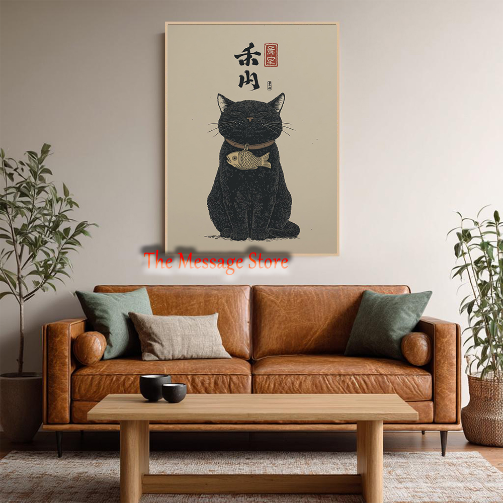 Black Lucky Cat Ukiyo-e Japane – Japanese Lifestyle And Traditions recenzja i cena