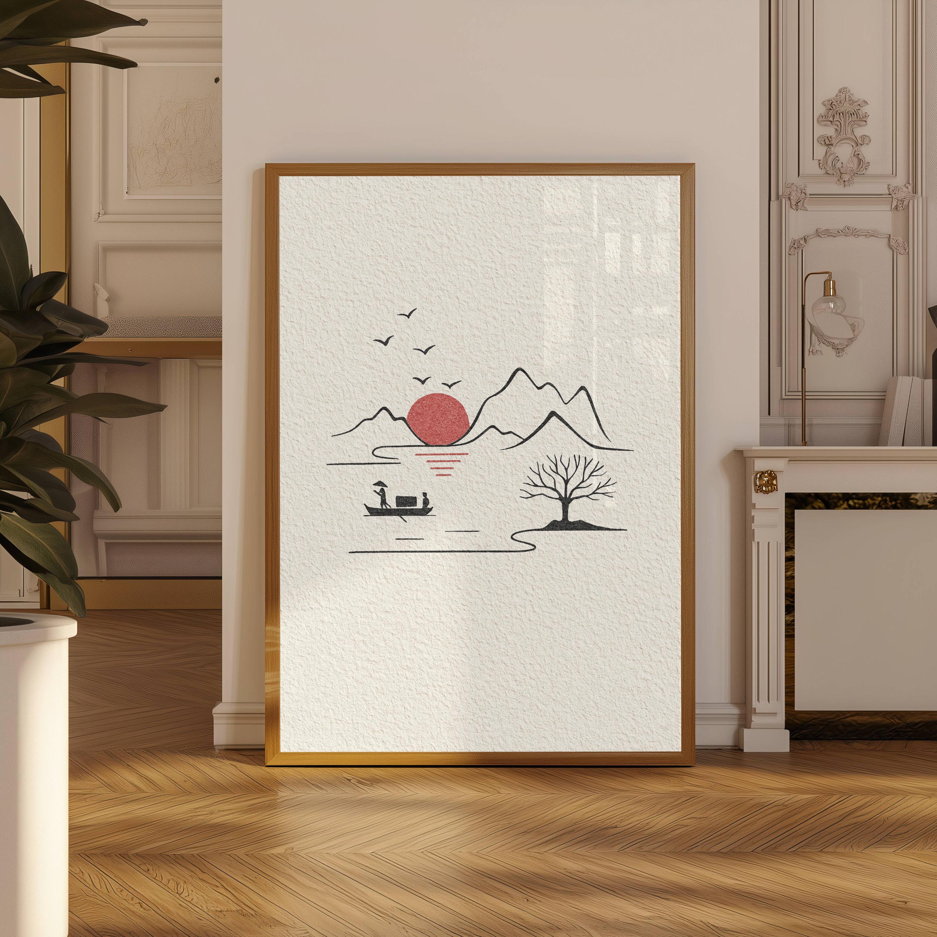 Minimalist Japanese Ink Poster – Japanese Zen Lifestyle recenzja i cena