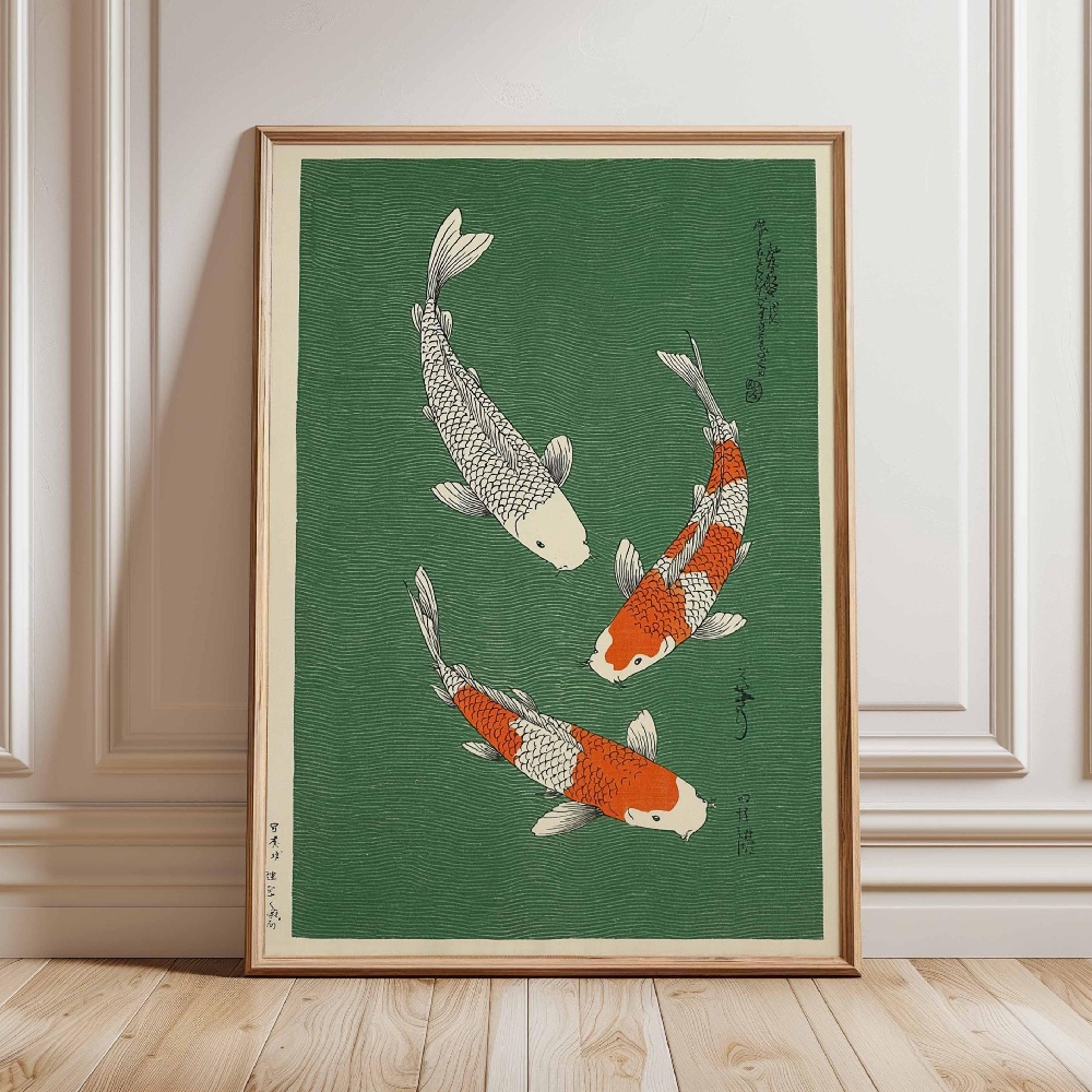 Japanese Koi Fish Poster Gold  – Japanese Zen Lifestyle recenzja i cena