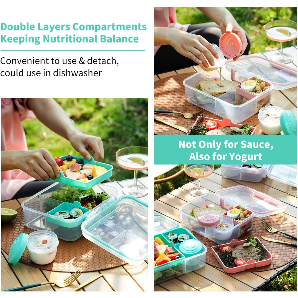 1Pcs Portable Divided Lunch Bo – Bento Box Two Tier recenzja i cena