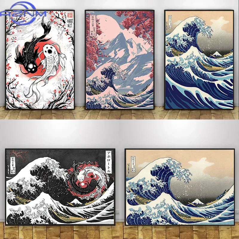 AZNM Canvas Painting Big Wavy  – Japanese Lifestyle And Traditions recenzja i cena