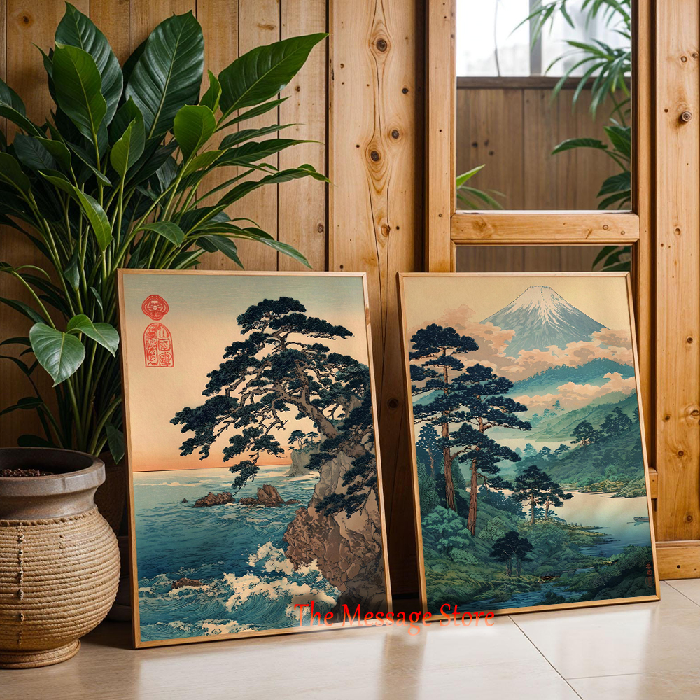 Vintage Japanese Forest Pine T – Japanese Lifestyle And Traditions recenzja i cena
