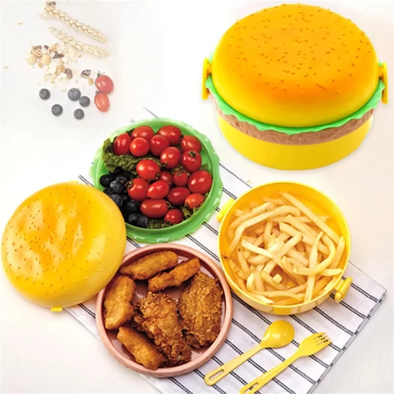 Hamburger Lunch Box Double Tie – Bento Box Two Tier recenzja i cena