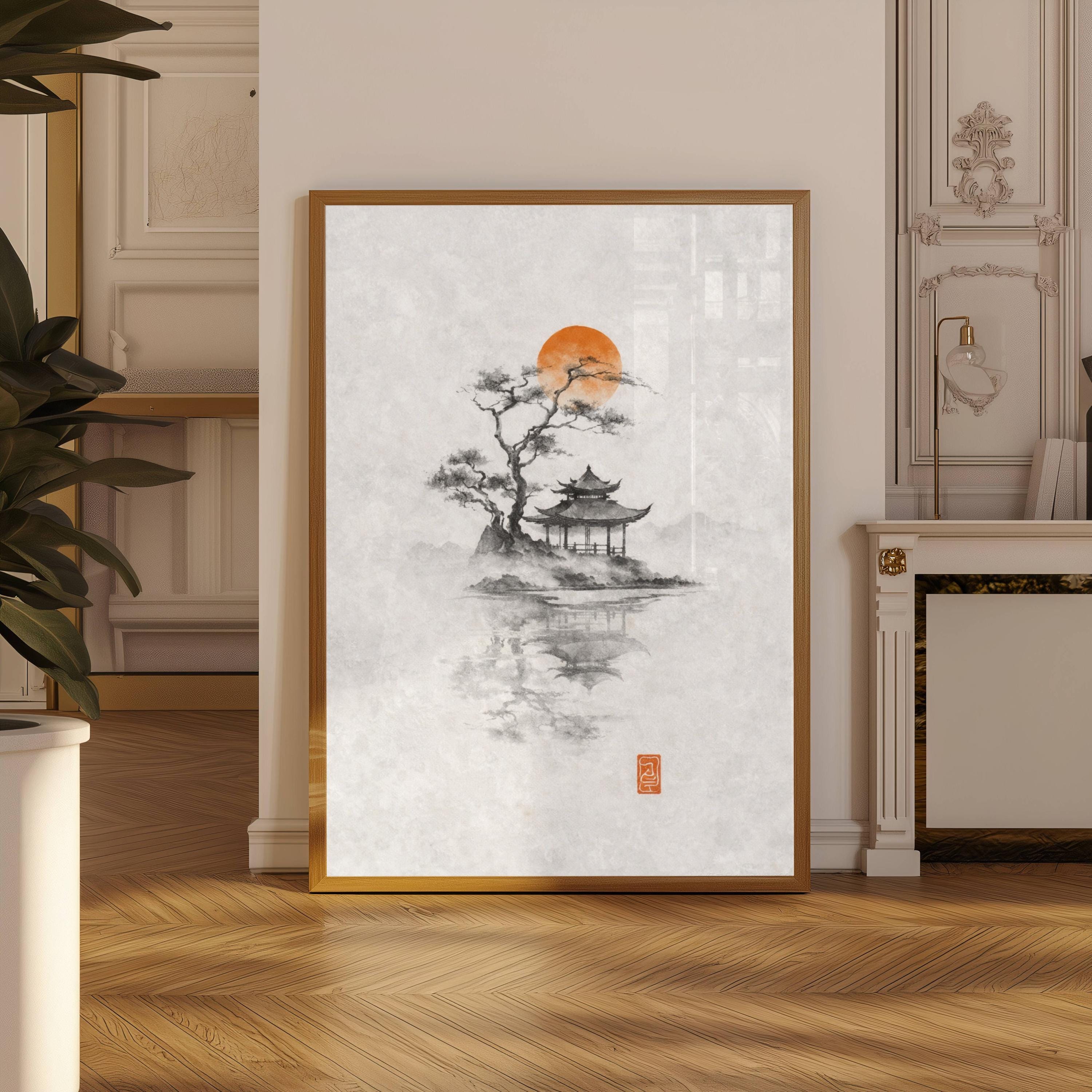 Japanese Ink Wash Landscape Po – Japanese Zen Lifestyle recenzja i cena